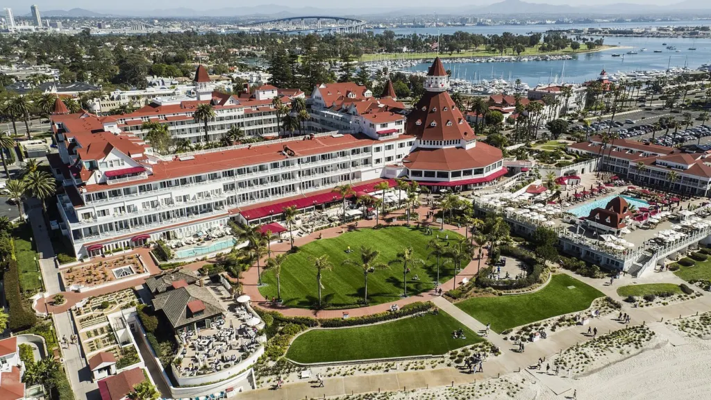 The Hotel del Coronado on the beach in Coronado, California