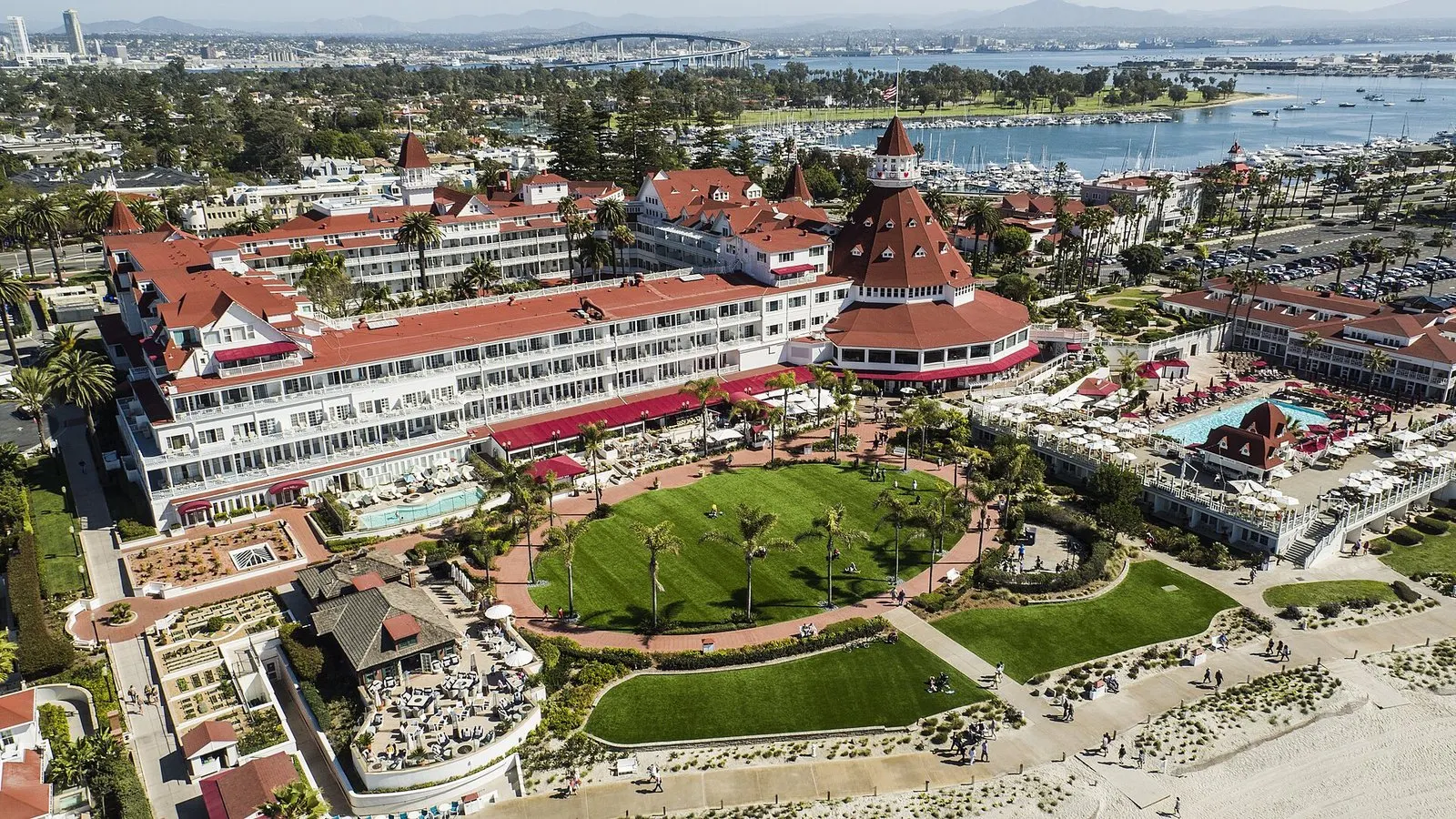 The Hotel del Coronado on the beach in Coronado, California
