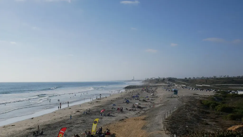 South Carlsbad State Beach below the coastal bluffs