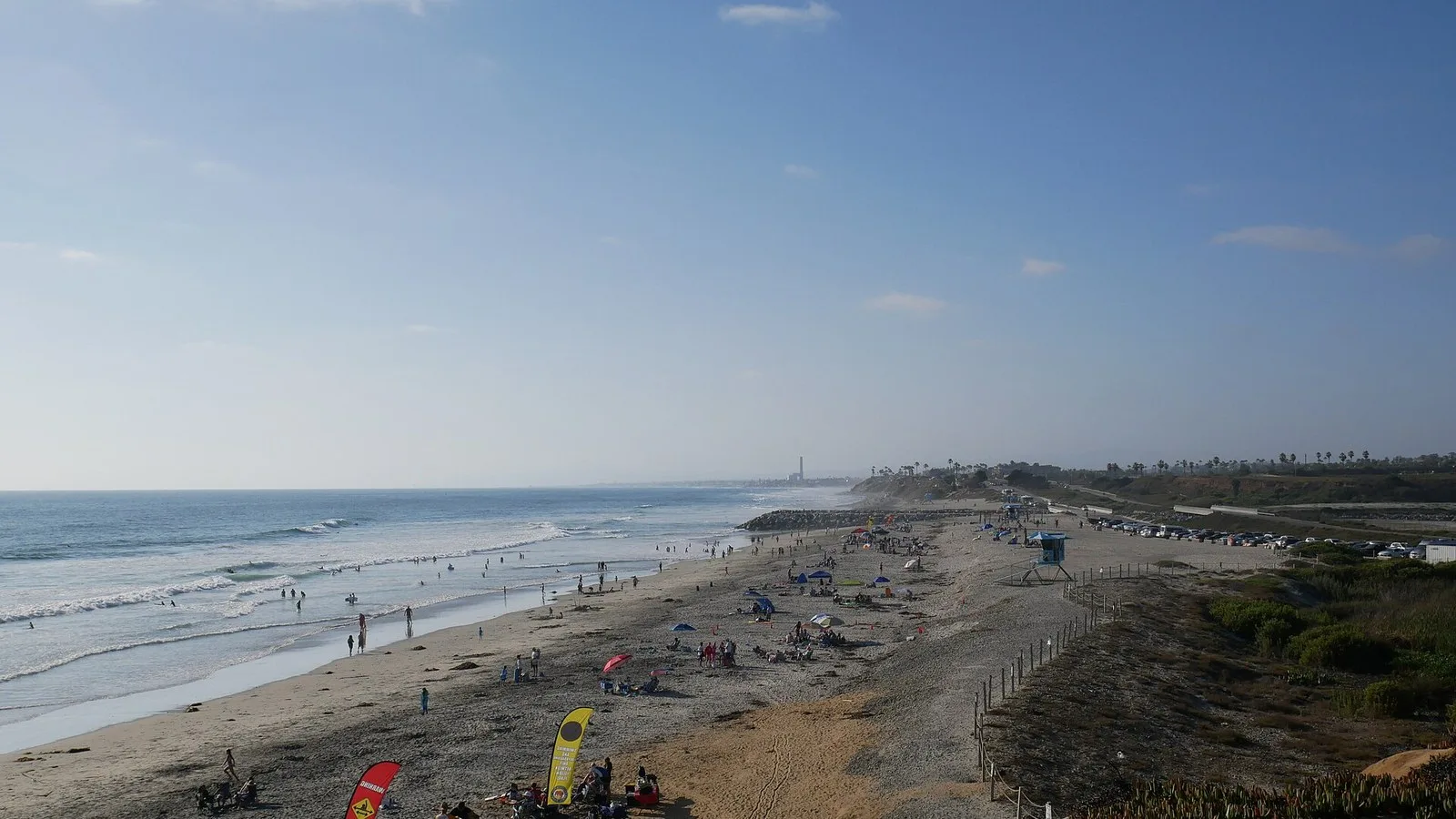 South Carlsbad State Beach below the coastal bluffs