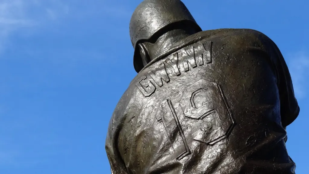 Statue of Hall of Famer Tony Gwynn outside Petco Park in San Diego