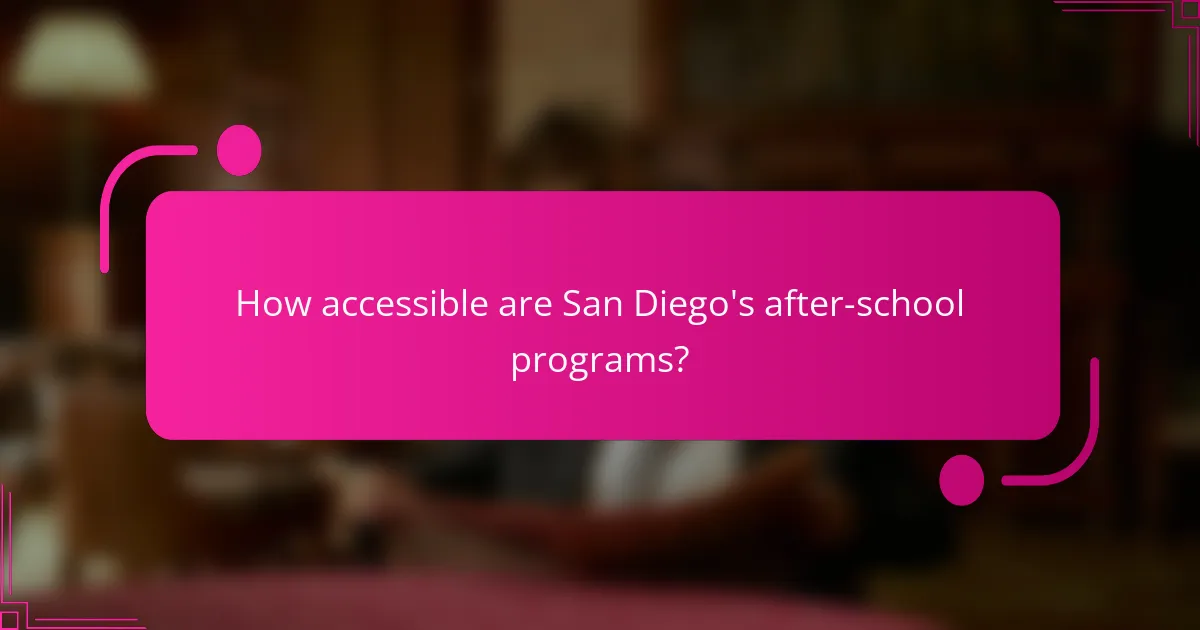 How accessible are San Diego's after-school programs?