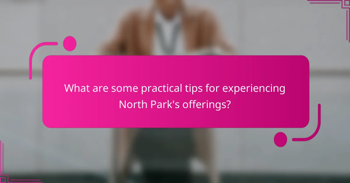 What are some practical tips for experiencing North Park's offerings?