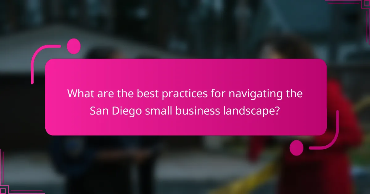 What are the best practices for navigating the San Diego small business landscape?