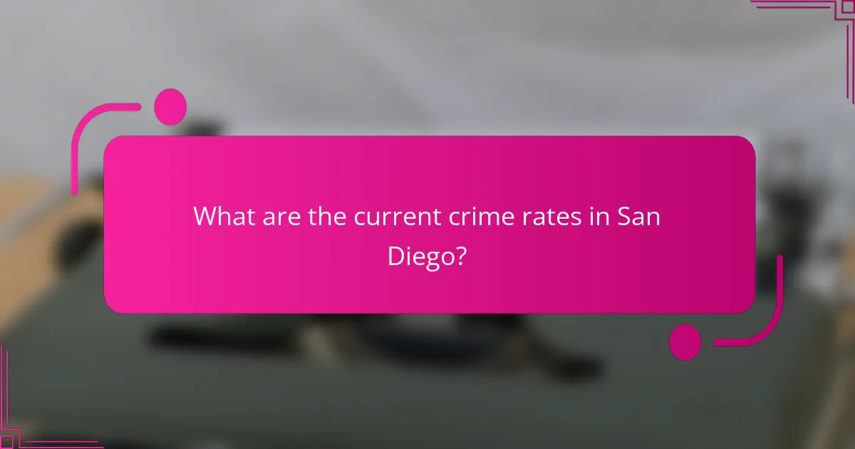 What are the current crime rates in San Diego?
