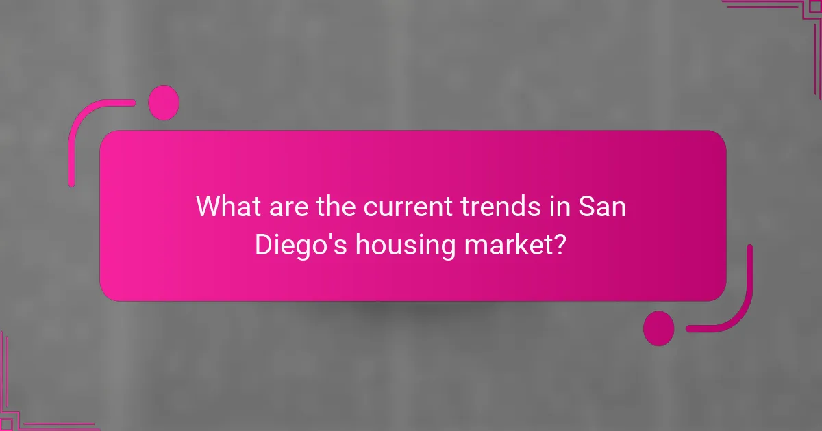 What are the current trends in San Diego's housing market?