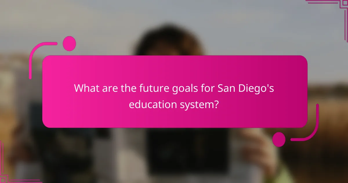 What are the future goals for San Diego's education system?
