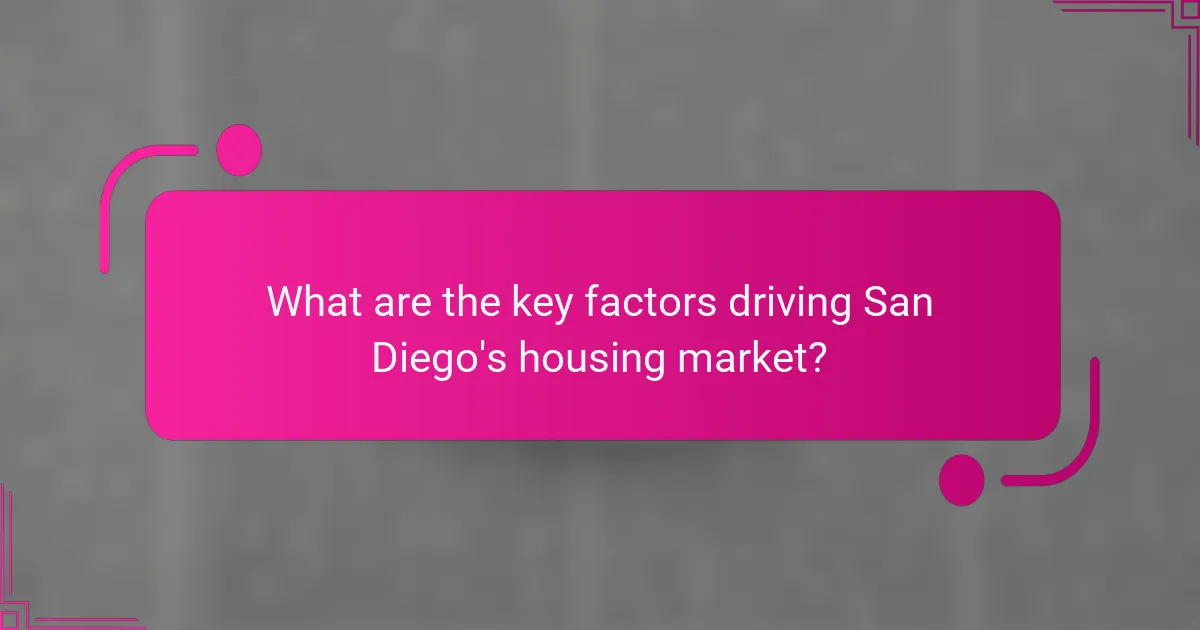 What are the key factors driving San Diego's housing market?