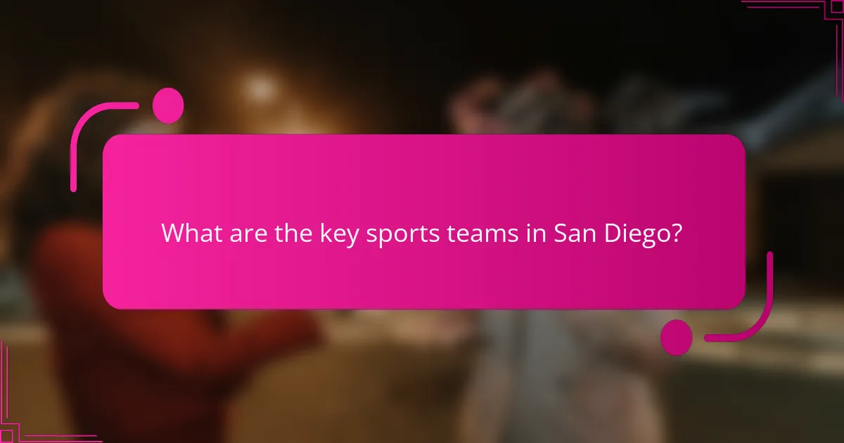 What are the key sports teams in San Diego?