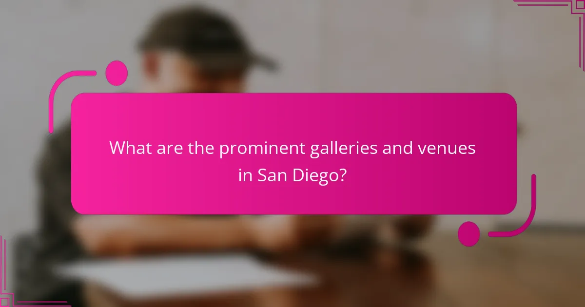 What are the prominent galleries and venues in San Diego?