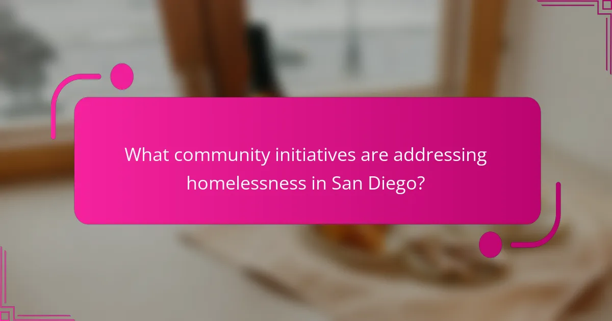 What community initiatives are addressing homelessness in San Diego?