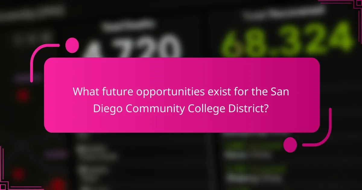 What future opportunities exist for the San Diego Community College District?