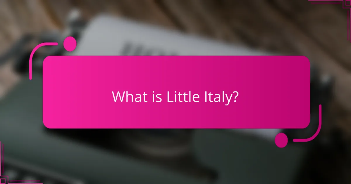 What is Little Italy?