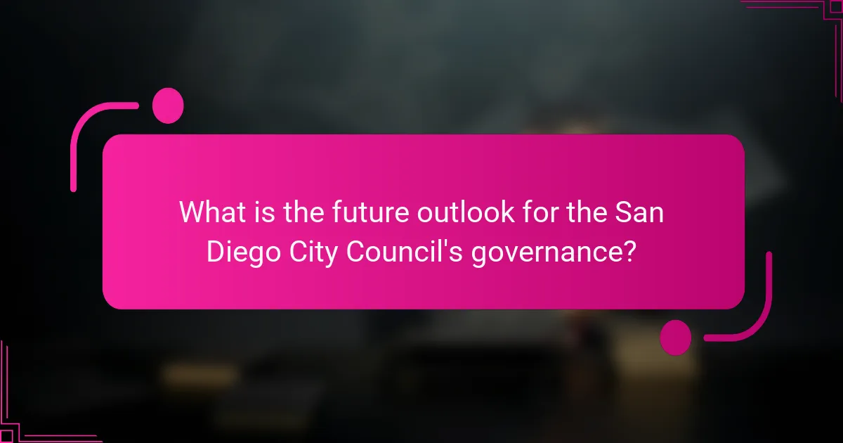 What is the future outlook for the San Diego City Council's governance?