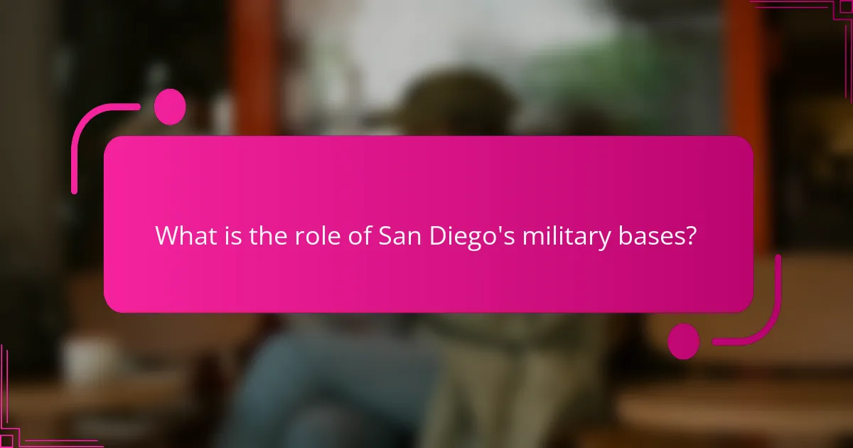 What is the role of San Diego's military bases?