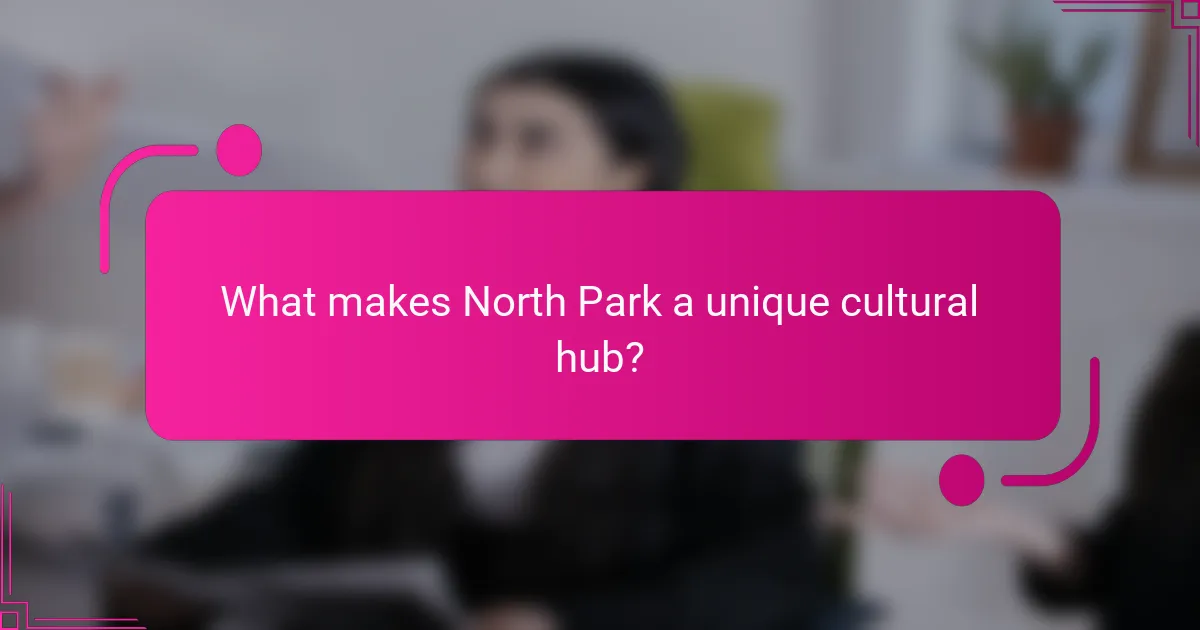 What makes North Park a unique cultural hub?