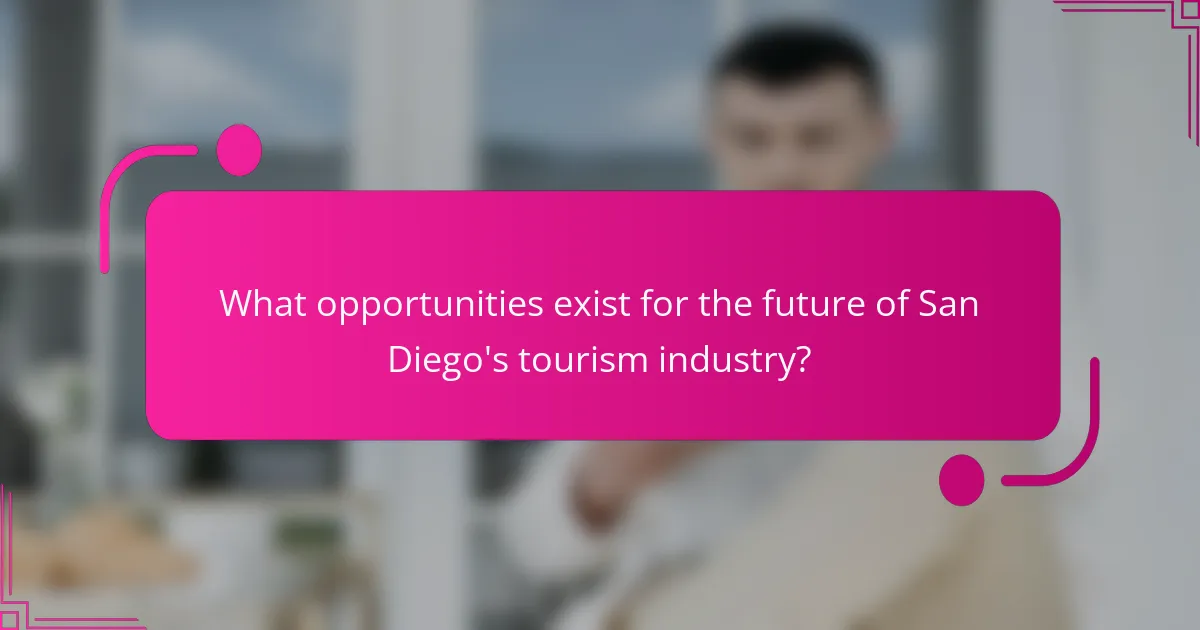 What opportunities exist for the future of San Diego's tourism industry?
