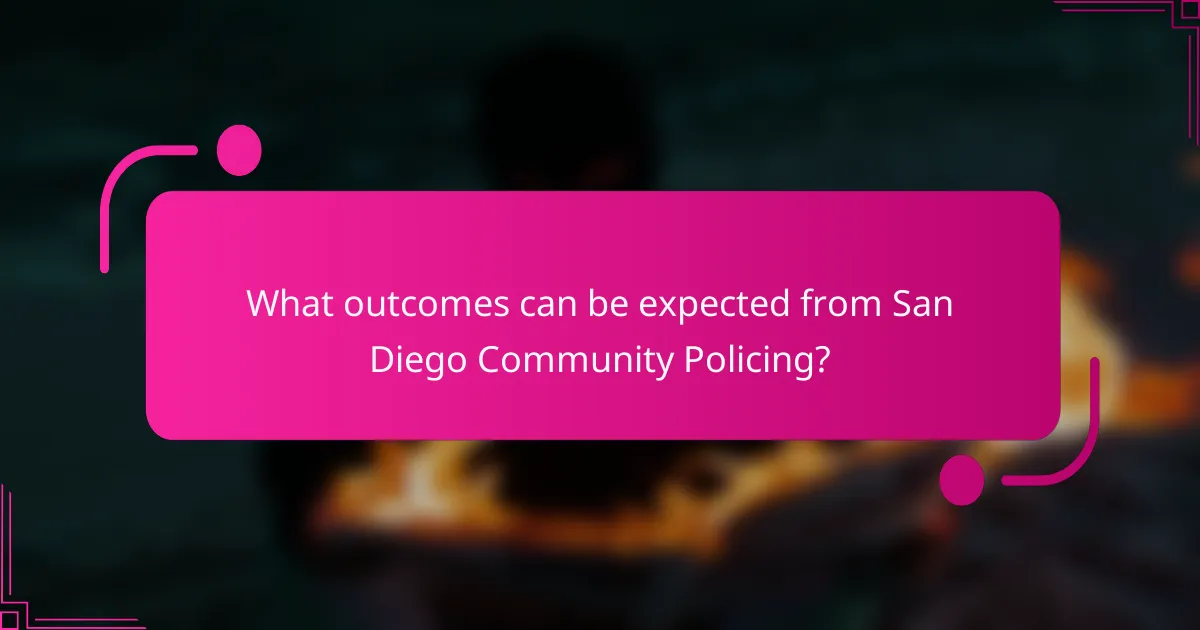 What outcomes can be expected from San Diego Community Policing?