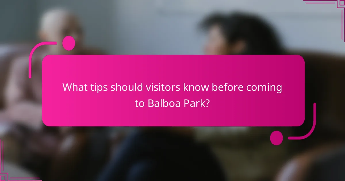 What tips should visitors know before coming to Balboa Park?